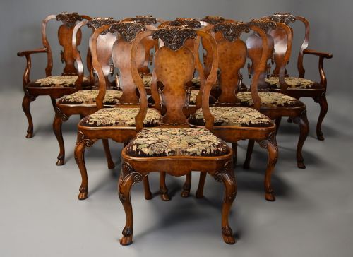 fig 9. Superb quality early 20th century walnut dining suite/table & chairs in the manner of ‘Waring & Gillow’