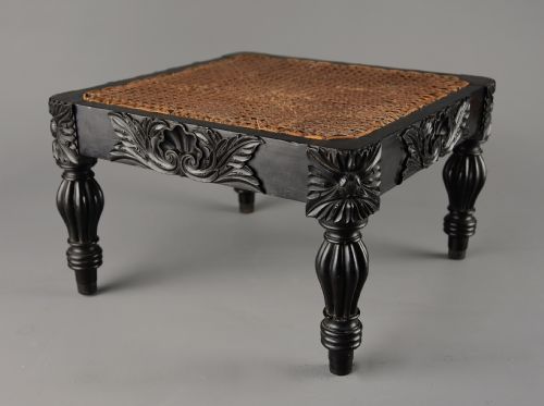 Superb Quality Mid19thc Ceylonese Solid Ebony Footstool from the Galle District of Sri Lanka (Formerly Ceylon)