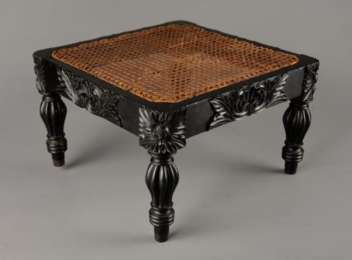 fig 1. Superb quality mid19thc Ceylonese solid ebony footstool from the Galle district of Sri Lanka (formerly Ceylon)