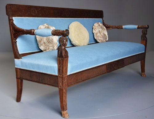 fig 1. Rare late 18th century walnut Italian sofa (canape) of Neoclassical design