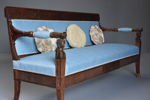 fig 3. Rare late 18th century walnut Italian sofa (canape) of Neoclassical design