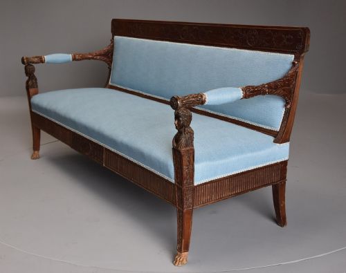fig 4. Rare late 18th century walnut Italian sofa (canape) of Neoclassical design