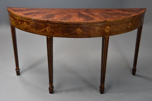Rare Late 18thc Mahogany Side Table of Semi-elliptical Form with Superb, Rich Patina and Wonderful Proportions, Possibly Irish