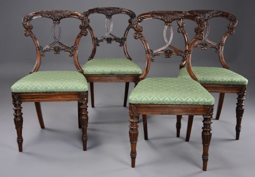 fig 1. Superb quality early 19thc set of four rosewood chairs of Indian influence