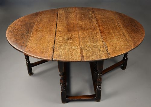 fig 1. Large early 18th century oak gateleg table of exceptional patina