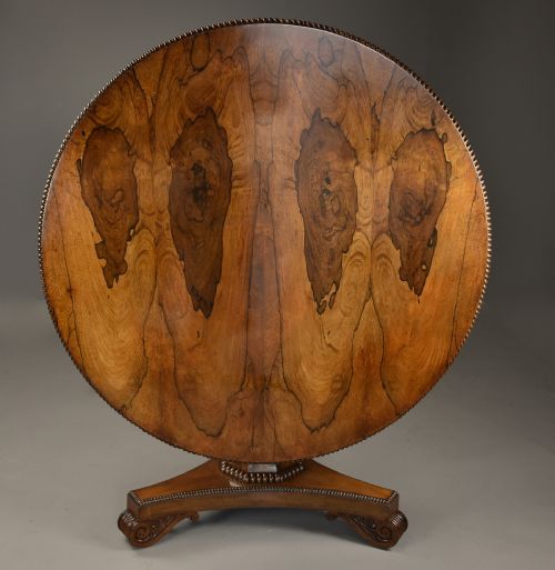 Fine Quality William IV Rosewood Breakfast Tilt Top Table with Wonderful Patina