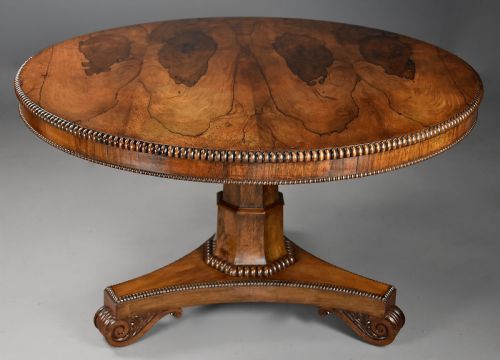 fig 1. Fine quality William IV rosewood breakfast tilt top table with wonderful patina
