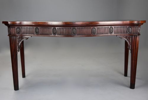 fig 1. Late 19th century mahogany serpentine shaped serving or side table in the Adam style of fine patina