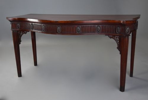 fig 2. Late 19th century mahogany serpentine shaped serving or side table in the Adam style of fine patina
