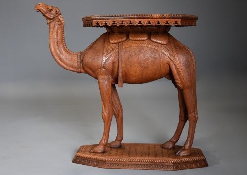 fig 1. Superb quality late 19thc Anglo Indian hardwood camel table of good patina