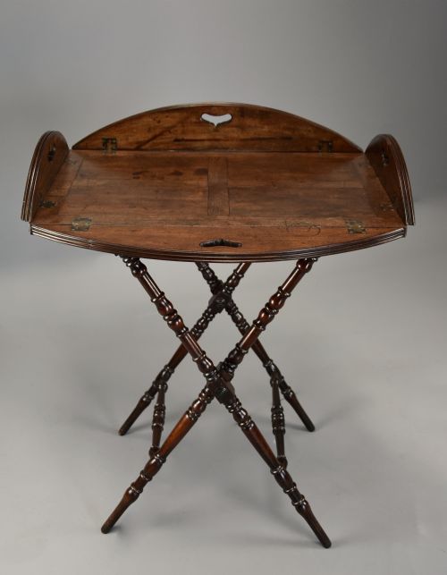 Late 18th Century Mahogany Oval Butler’s Tray on Stand with Superb Original Patina