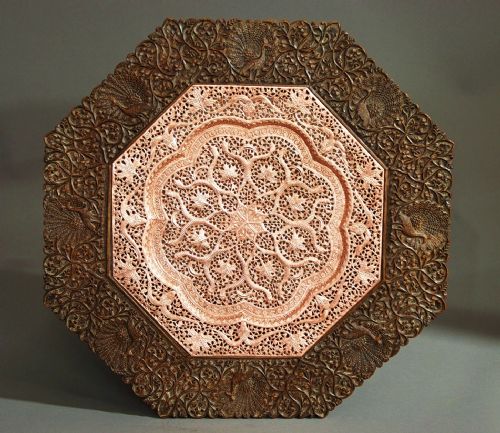 LATE 19TH CENTURY INDIAN HARDWOOD TABLE OF OCTAGONAL SHAPE WITH COPPER INSET TOP - ADDITIONAL PHOTO 8