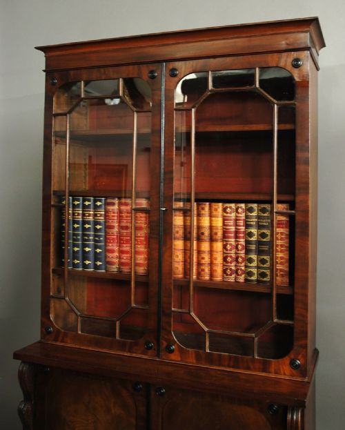fig 1. Late 18th century mahogany glazed bookcase of fine patina