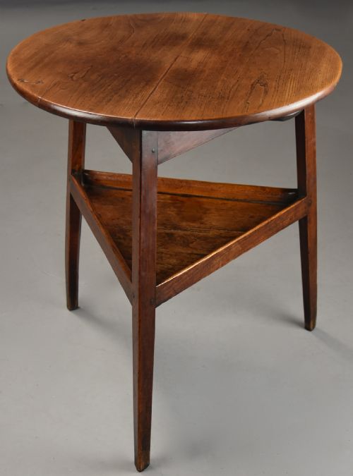 fig 1. Superb late 18th century ash cricket table or tavern table of faded patina