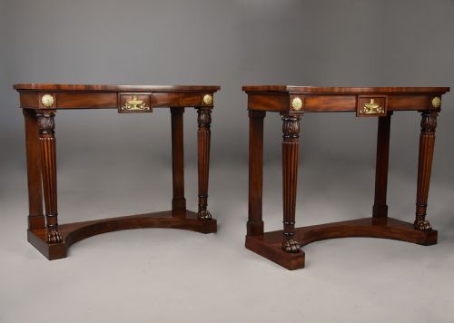fig 1. Fine quality pair of Regency mahogany console tables