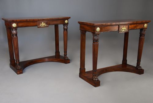 fig 2. Fine quality pair of Regency mahogany console tables