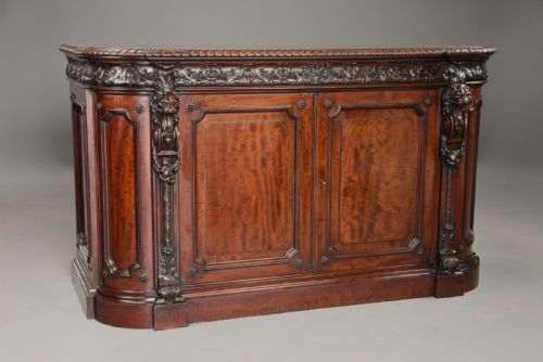 fig 5. Mid 19th century exhibition quality Renaissance style mahogany cabinet stamped ‘Holland & Sons’