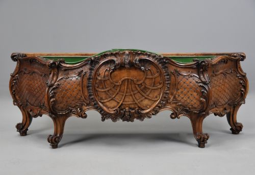 fig 1. Large 19th century French carved walnut jardiniere in the Rococo style