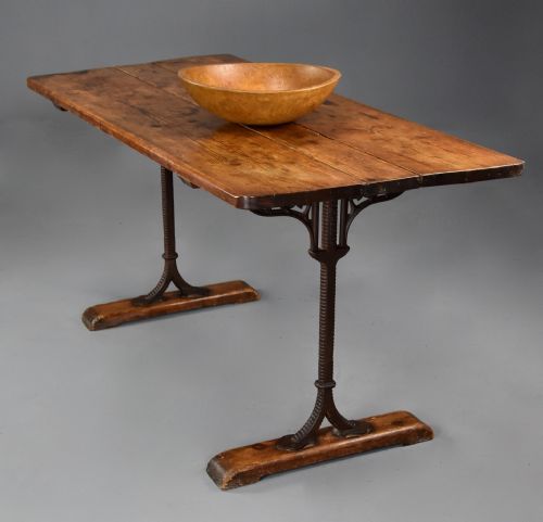 Rare 19th Century Pine Dropleaf Table, from a Narrowboat, in Original Condition with Wonderful Warm Colour