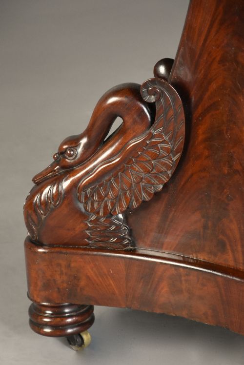 fig 6. Fine quality early 19th century French Empire mahogany gueridon table with carved swan decoration to base