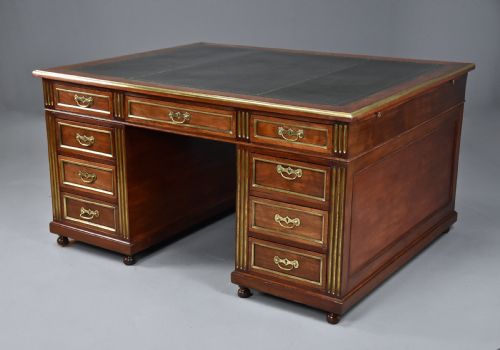 fig 2. Late 19th century French mahogany partners desk in the Directoire style