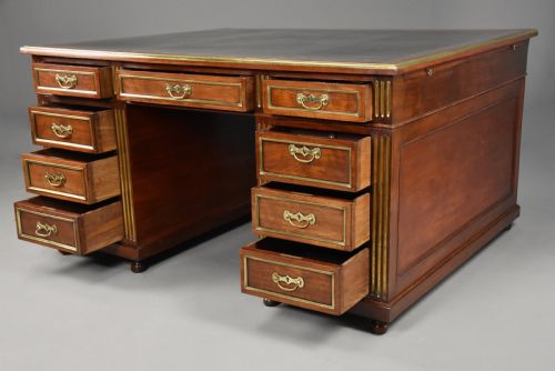 fig 3. Late 19th century French mahogany partners desk in the Directoire style