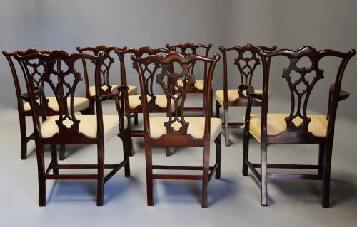 SET OF EIGHT LATE 19TH CENTURY CHIPPENDALE STYLE MAHOGANY DINING CHAIRS - ADDITIONAL PHOTO 10