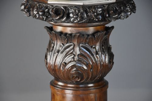 LATE 19TH CENTURY FINELY CARVED STAINED BIRCH PEDESTAL OF LARGE PROPORTIONS - ADDITIONAL PHOTO 7