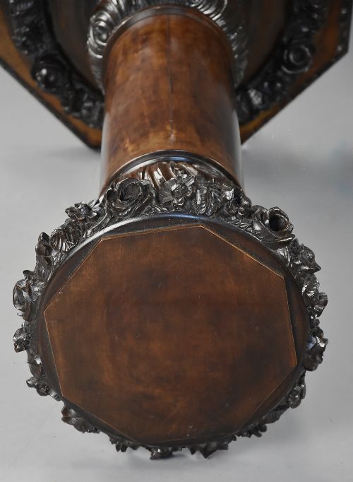 LATE 19TH CENTURY FINELY CARVED STAINED BIRCH PEDESTAL OF LARGE PROPORTIONS - ADDITIONAL PHOTO 9