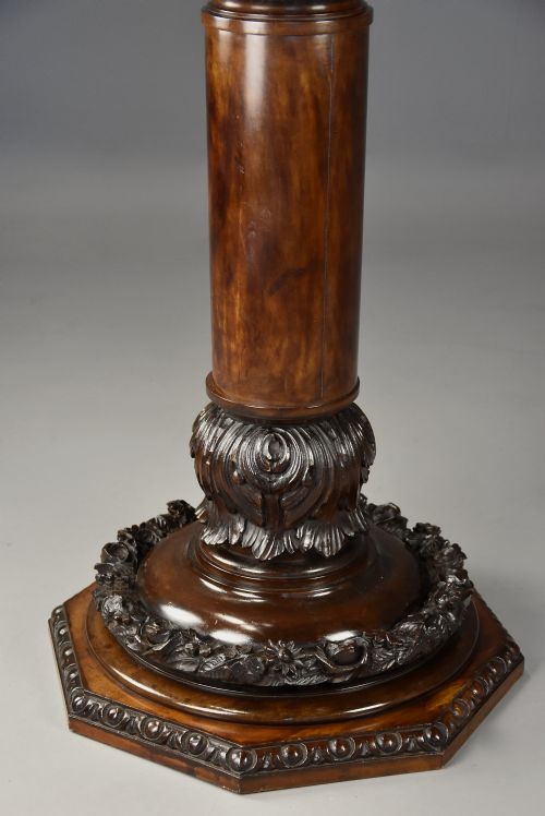 LATE 19TH CENTURY FINELY CARVED STAINED BIRCH PEDESTAL OF LARGE PROPORTIONS - ADDITIONAL PHOTO 10