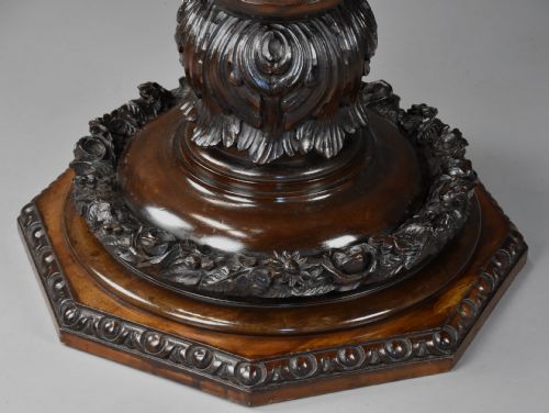LATE 19TH CENTURY FINELY CARVED STAINED BIRCH PEDESTAL OF LARGE PROPORTIONS - ADDITIONAL PHOTO 11