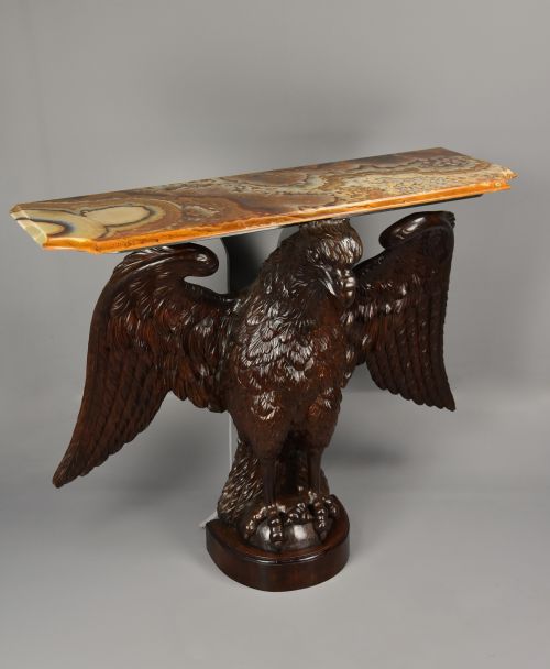 EXCEPTIONAL LARGE LATE 18TH CENTURY BAROQUE STYLE CARVED WALNUT EAGLE CONSOLE TABLE OR STANDALONE EAGLE CARVING - ADDITIONAL PHOTO 3