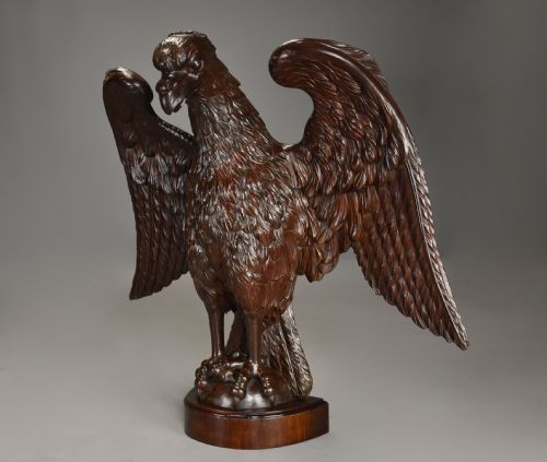 EXCEPTIONAL LARGE LATE 18TH CENTURY BAROQUE STYLE CARVED WALNUT EAGLE CONSOLE TABLE OR STANDALONE EAGLE CARVING - ADDITIONAL PHOTO 8