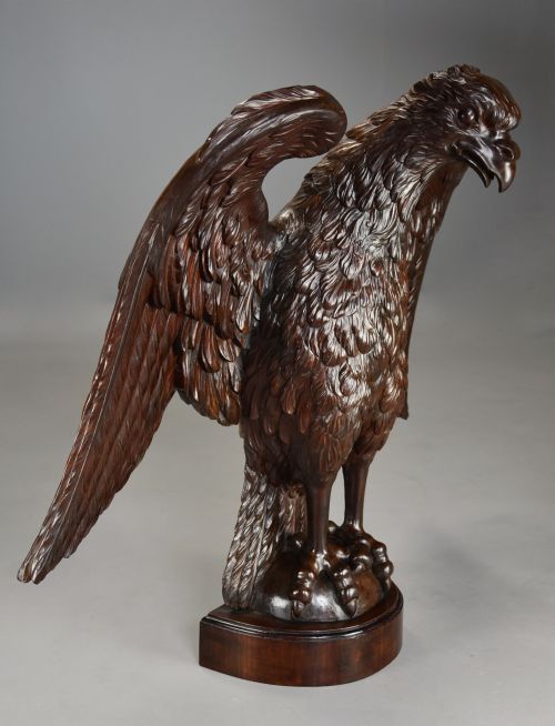 EXCEPTIONAL LARGE LATE 18TH CENTURY BAROQUE STYLE CARVED WALNUT EAGLE CONSOLE TABLE OR STANDALONE EAGLE CARVING - ADDITIONAL PHOTO 9
