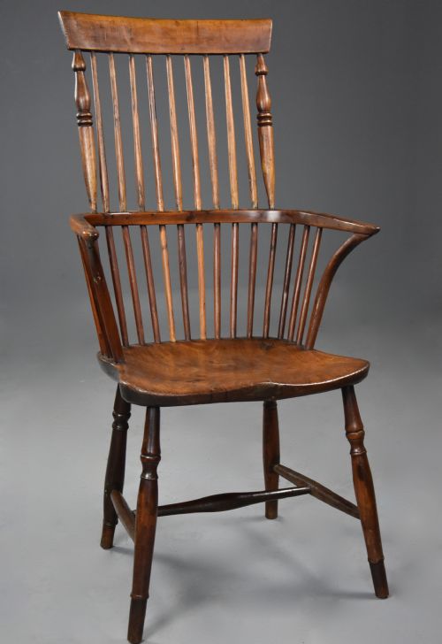 fig 2. Mid 19th century ash, elm & fruitwood comb back Windsor armchair of wonderful patina 