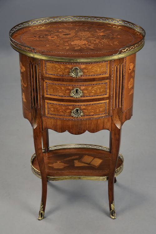LATE 19TH CENTURY FRENCH KINGWOOD MARQUETRY TABLE EN CHIFFONNIRE - ADDITIONAL PHOTO 1