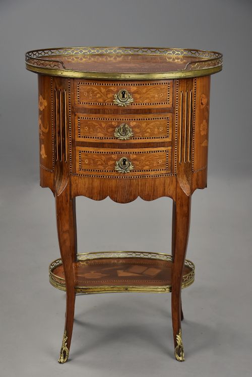 LATE 19TH CENTURY FRENCH KINGWOOD MARQUETRY TABLE EN CHIFFONNIRE - ADDITIONAL PHOTO 3