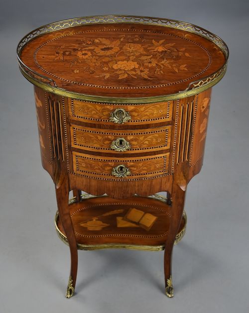 LATE 19TH CENTURY FRENCH KINGWOOD MARQUETRY TABLE EN CHIFFONNIRE - ADDITIONAL PHOTO 5