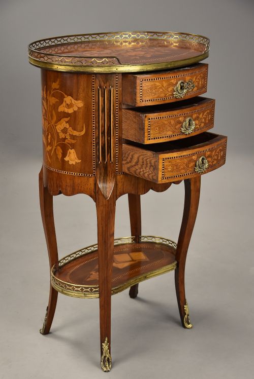 LATE 19TH CENTURY FRENCH KINGWOOD MARQUETRY TABLE EN CHIFFONNIRE - ADDITIONAL PHOTO 6
