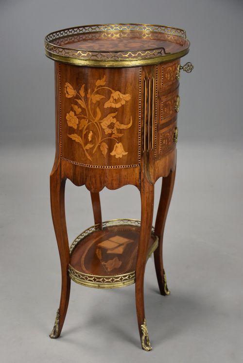 LATE 19TH CENTURY FRENCH KINGWOOD MARQUETRY TABLE EN CHIFFONNIRE - ADDITIONAL PHOTO 7