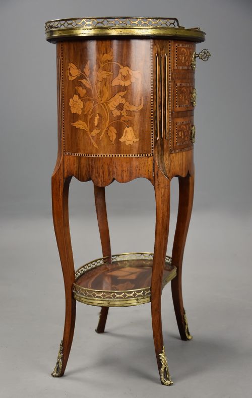 LATE 19TH CENTURY FRENCH KINGWOOD MARQUETRY TABLE EN CHIFFONNIRE - ADDITIONAL PHOTO 8