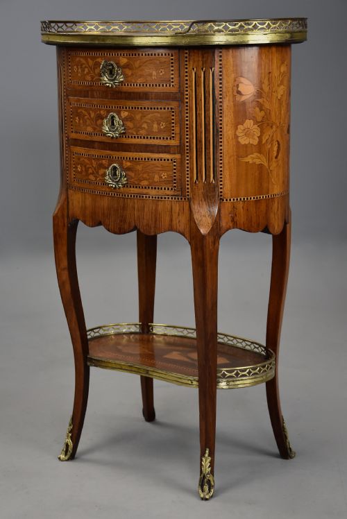 LATE 19TH CENTURY FRENCH KINGWOOD MARQUETRY TABLE EN CHIFFONNIRE - ADDITIONAL PHOTO 9