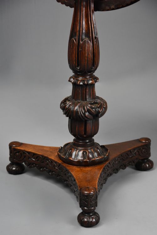MID 19TH CENTURY ANGLO INDIAN PADOUK CIRCULAR TILT TOP OCCASIONAL TABLE PROBABLY FROM THE BOMBAY REGION - ADDITIONAL PHOTO 8