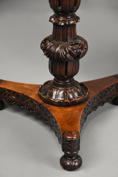 MID 19TH CENTURY ANGLO INDIAN PADOUK CIRCULAR TILT TOP OCCASIONAL TABLE PROBABLY FROM THE BOMBAY REGION - ADDITIONAL PHOTO 9