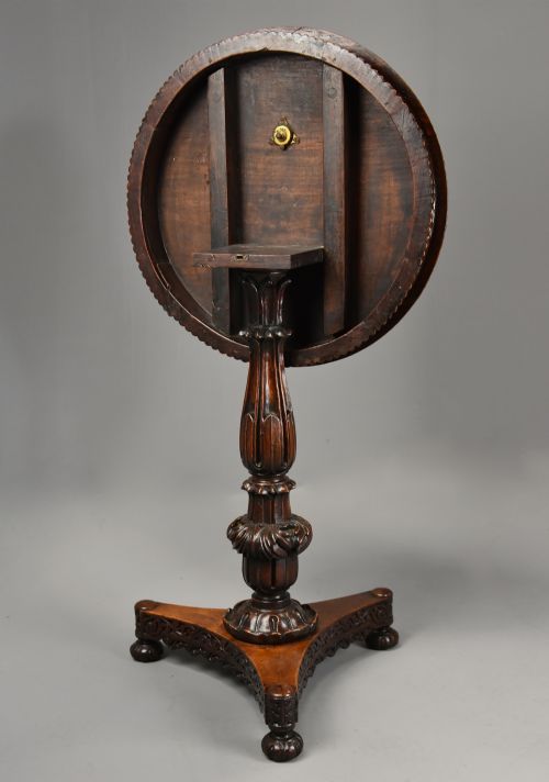 MID 19TH CENTURY ANGLO INDIAN PADOUK CIRCULAR TILT TOP OCCASIONAL TABLE PROBABLY FROM THE BOMBAY REGION - ADDITIONAL PHOTO 11