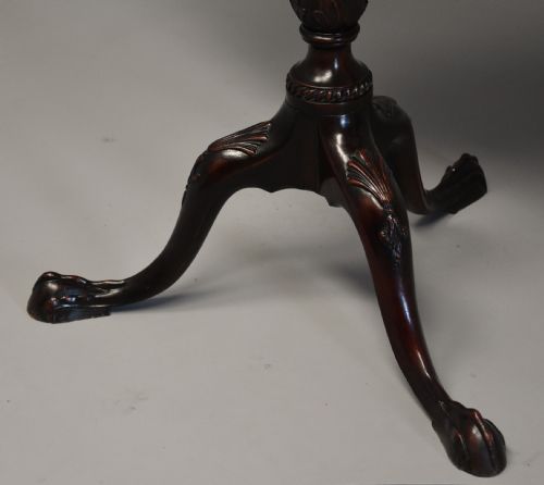 LATE 19TH CENTURY SUPERB QUALITY CHIPPENDALE STYLE MAHOGANY PIECRUST TILT TOP TABLE - ADDITIONAL PHOTO 6