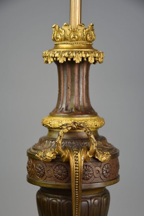 PAIR OF FINE QUALITY LATE 19TH CENTURY FRENCH BRONZE GILT BRONZE TABLE LAMPS - ADDITIONAL PHOTO 8