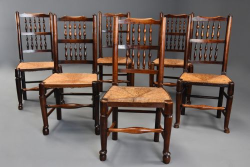 EARLY 19TH CENTURY SET OF SIX ASH ELM SPINDLE BACK CHAIRS OF SUPERB PATINA - ADDITIONAL PHOTO 2
