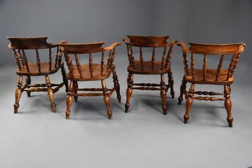 FOUR MID 19TH CENTURY SMOKERS BOW WINDSOR OR CAPTAINS CHAIRS - ADDITIONAL PHOTO 11