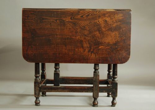 EXTREMELY RARE LATE 17TH CENTURY OAK ASH GATELEG SIDE TABLE OF SMALL PROPORTIONS IN ORIGINAL UNTOUCHED CONDITION - ADDITIONAL PHOTO 1